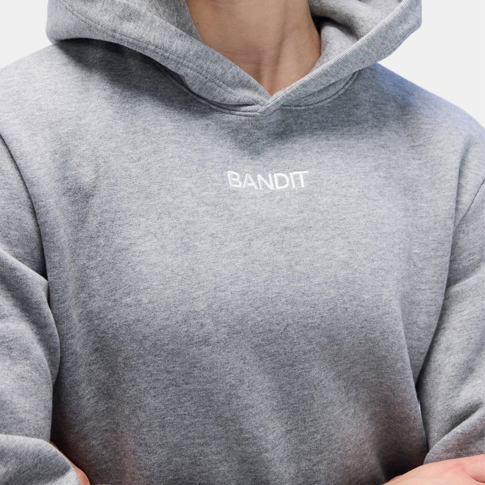 Women's Stitched Logo Cropped Hoodie Heather Grey - Achilles Heel