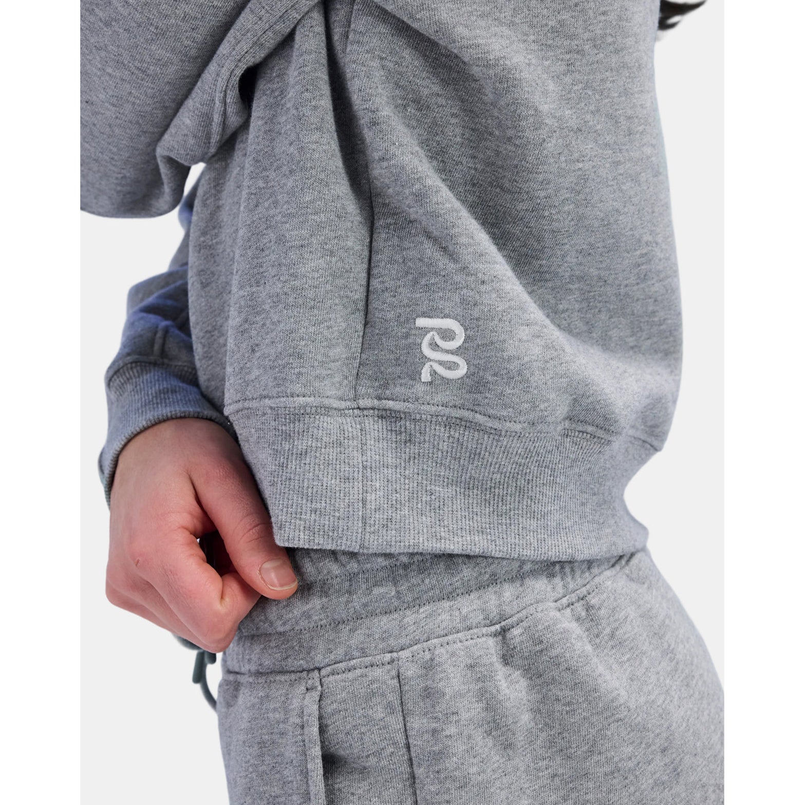 Women's Stitched Logo Cropped Hoodie Heather Grey - Achilles Heel