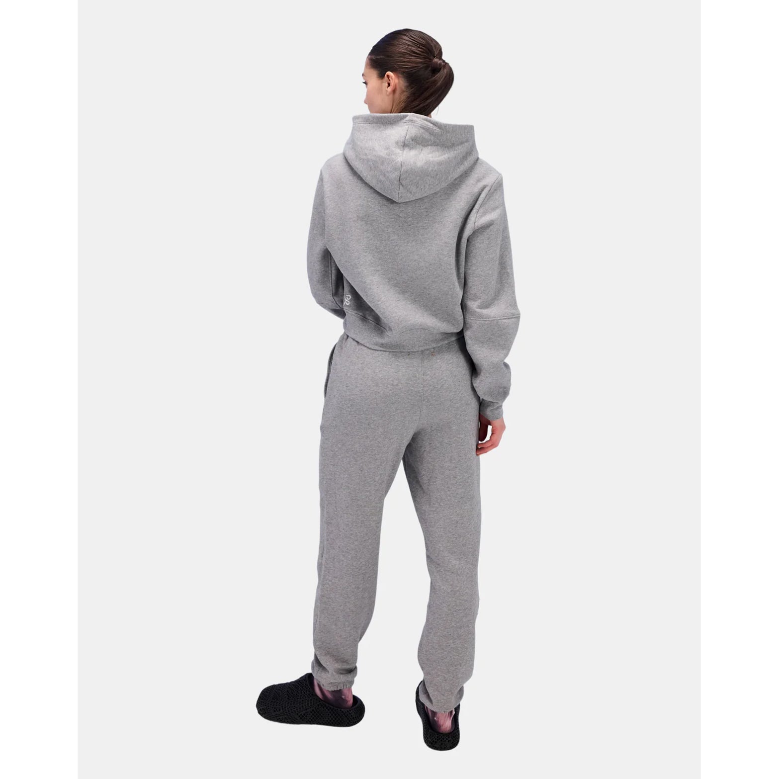 Women's Stitched Logo Cropped Hoodie Heather Grey - Achilles Heel
