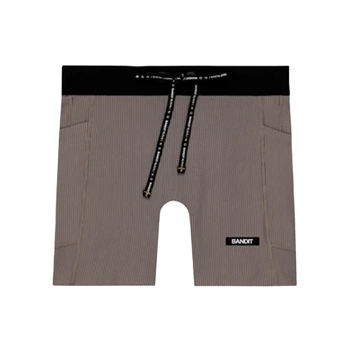 Women's Striped Cadence 5 Inch Compression Shorts Concrete Taupe / Cocoa