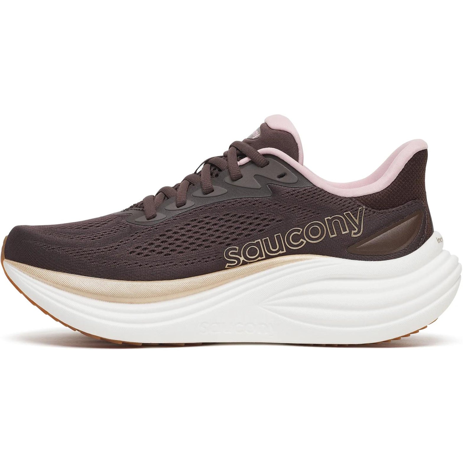Women's Saucony Triumph 24 Running Shoes Torte Touch inner side view showing incrediLUX foam cushioning with breathable comfort mesh upper for plush neutral running