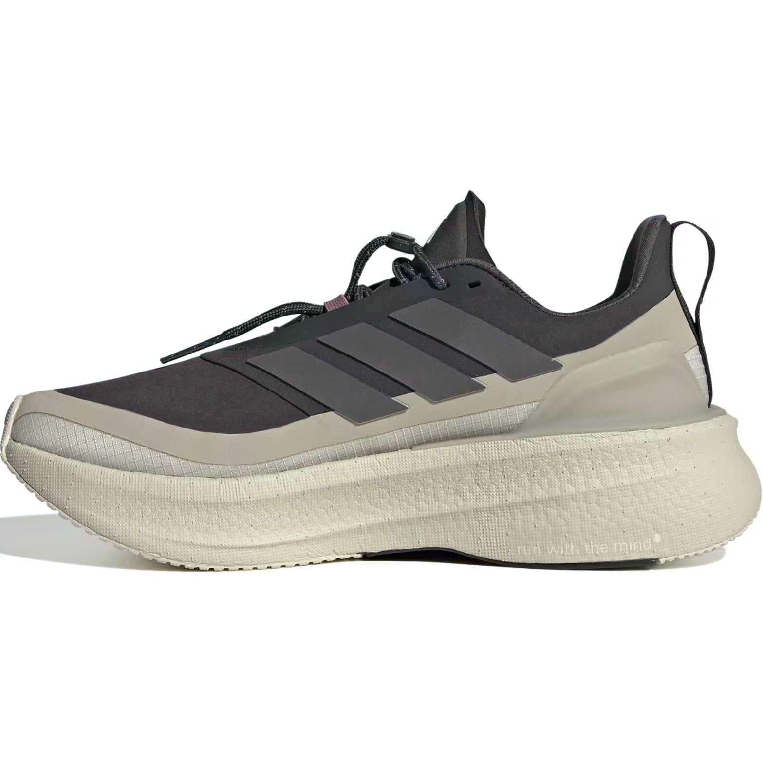 Women's adidas Ultraboost 5 H.Koumori Running Shoes Carbon Grey Five Alumina inner side view showing Light BOOST cushioning and Hermanos Koumori collaboration design