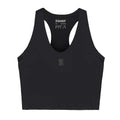 Women's Bandit Vanisher V-Neck Race Crop Top Anthracite front product view showing rounded v-neck design with Vanisher compression fabric and two-tone reflective branding