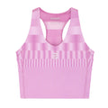 Women's Bandit Vanisher V-Neck Race Crop Top Growing Grid Orchid front product view showing rounded v-neck design with Vanisher compression fabric and two-tone reflective branding