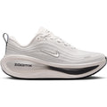 Women's Nike Vomero Plus ESS Running Shoes Summit White Sail Anthracite Metallic Silver outer side view showing full-length ZoomX foam midsole with high-abrasion rubber outsole for maximum cushioned daily running