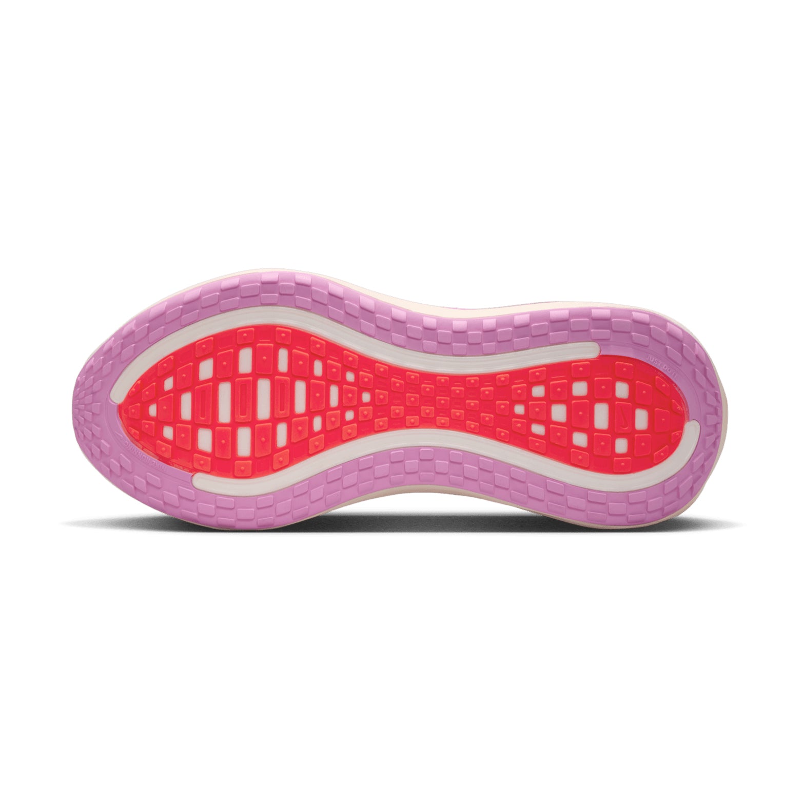 Women's Nike Vomero Plus Running Shoes Purple Pink sole view displaying durable rubber outsole with road traction pattern