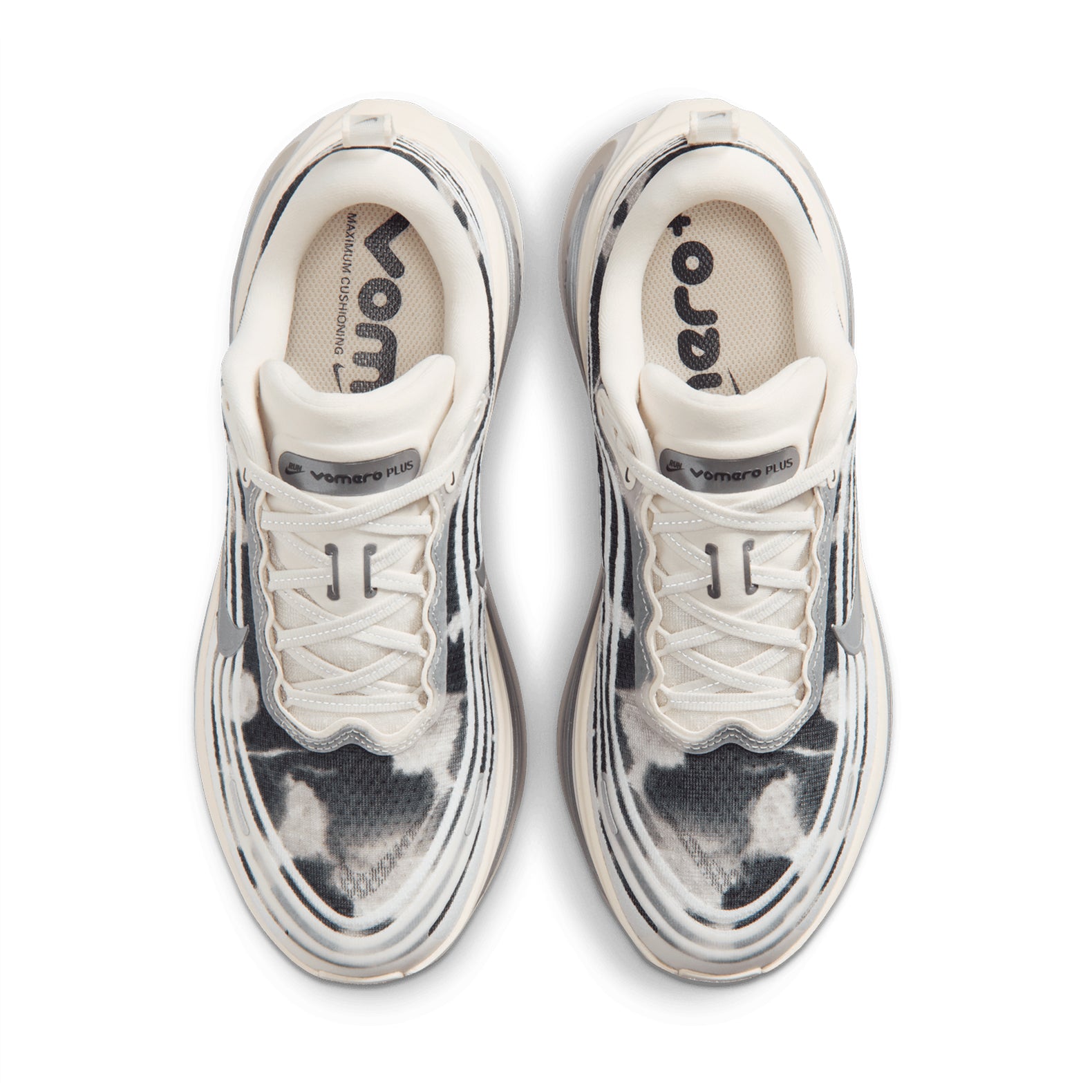 Women's Nike Vomero Plus SE Running Shoes Phantom Pencil Point Anthracite top view showing premium upper construction with breathable materials for everyday training