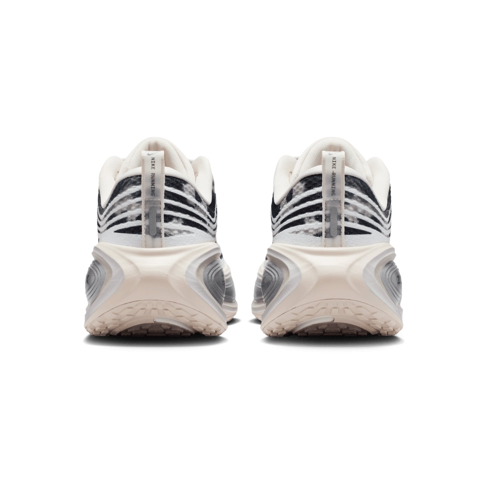 Women's Nike Vomero Plus SE Running Shoes Phantom Pencil Point Anthracite heel view showing dual Air Zoom units with full-length ZoomX foam stack for maximum cushioning