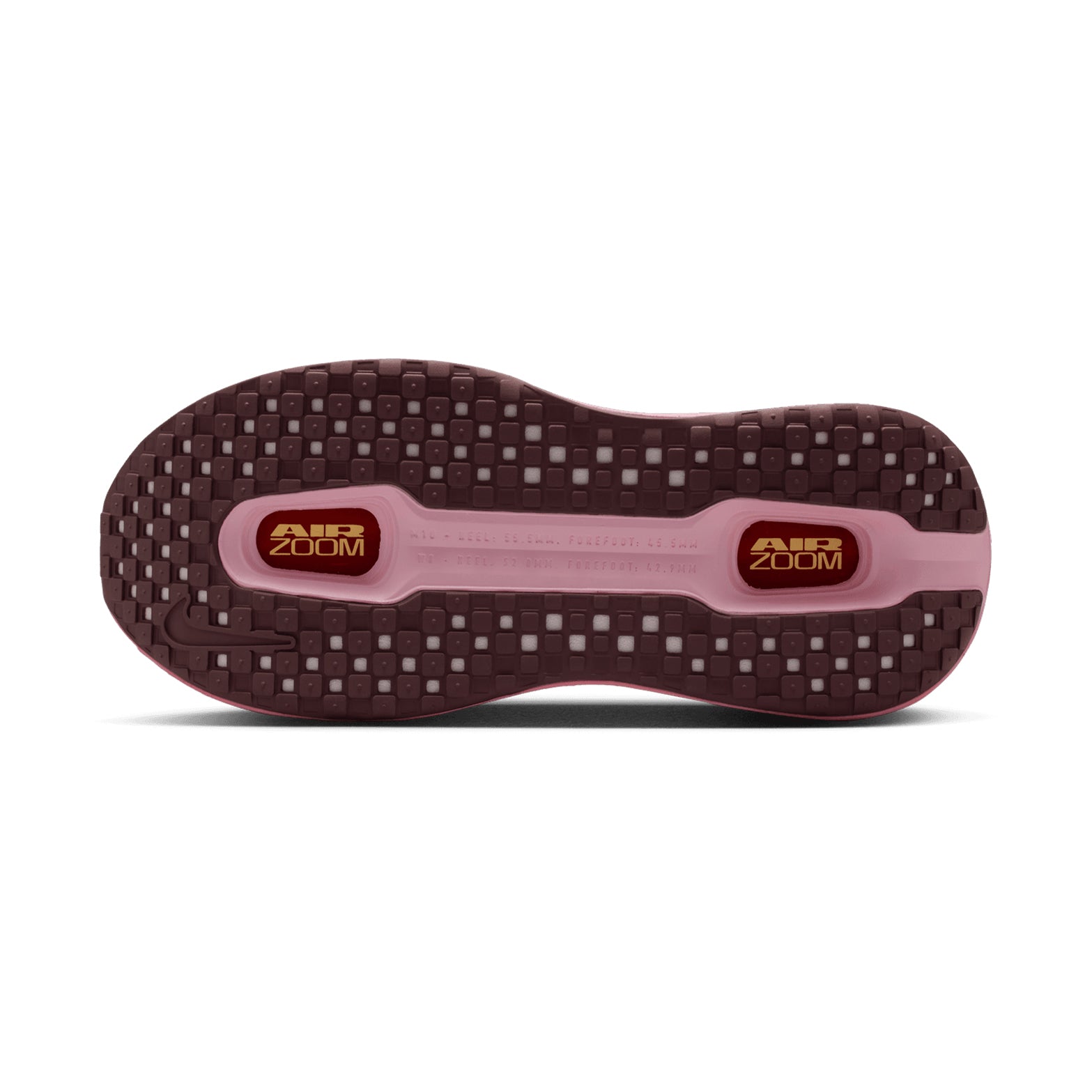 Women's Nike Vomero Premium Running Shoes Orange Pink sole view displaying durable Waffle outsole with high-abrasion rubber in key contact zones