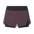 Women's On Zero 2-in-1 Shorts Urchin Black front product view showing ultralight perforated outer with On athlete-inspired graphic and two-layer waistband construction