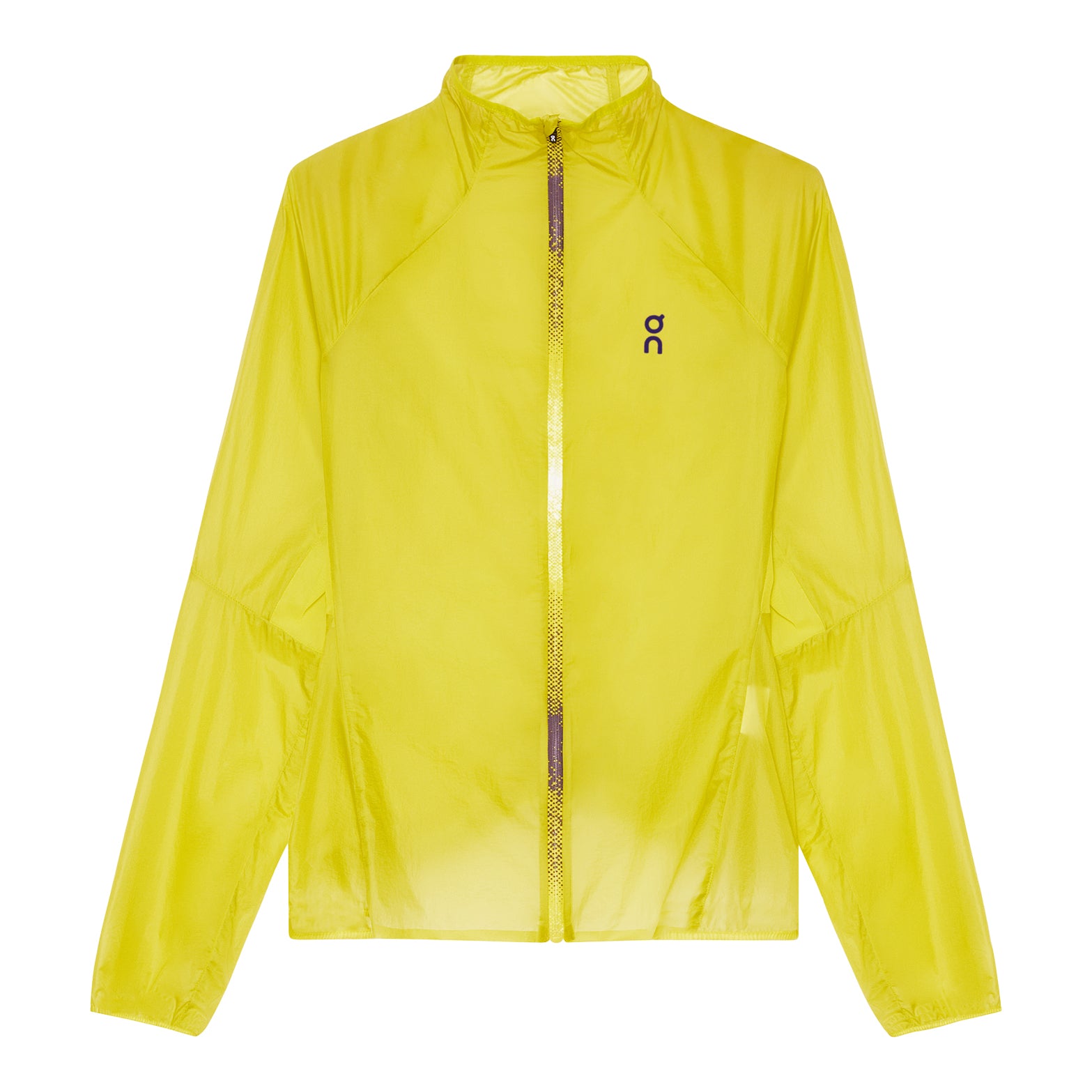 Women's On Zero Jacket Lime product view showing ultralight packable construction with windproof water-repellent fabric and breathable materials