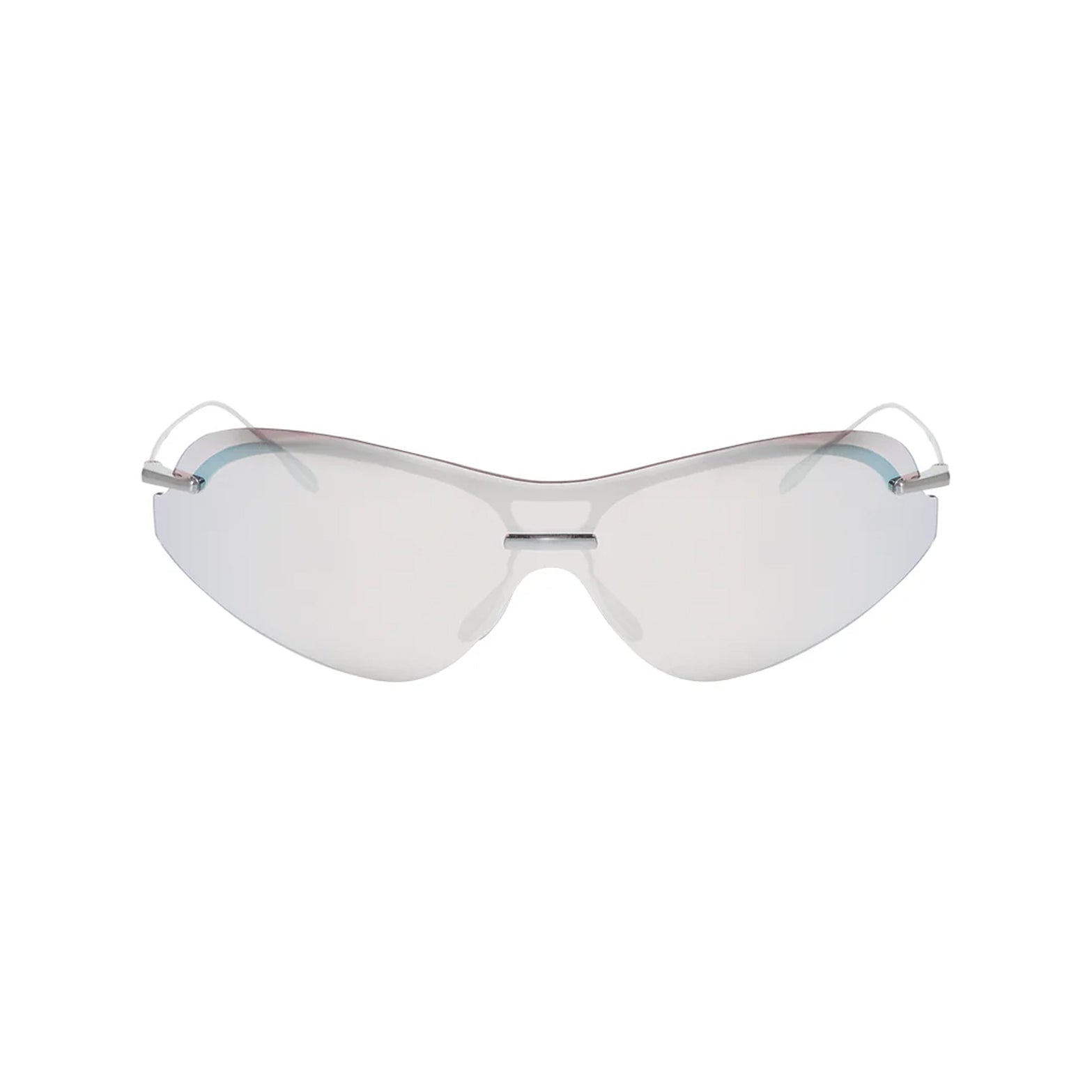Soar x Cubitts Cirrus 02 Sunglasses in Silver — front product shot showing ultralight titanium frame, silver colourway and custom ZEISS RiPel™ lens construction