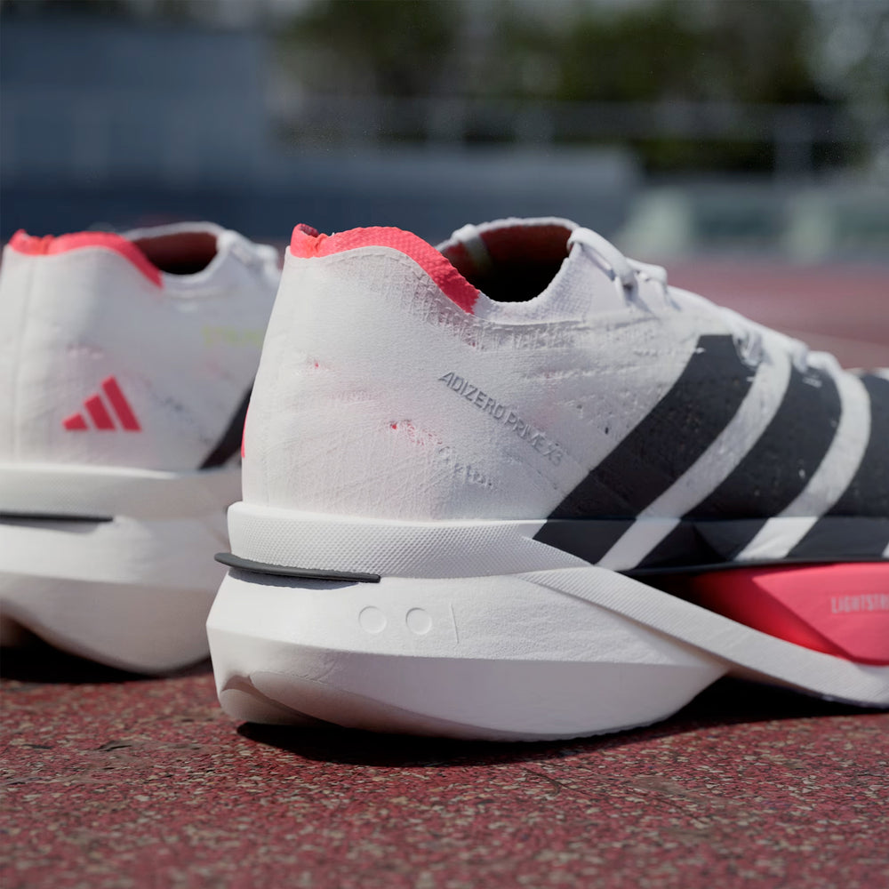 adidas Adizero Prime X 3 Strung Running Shoes Cloud White / Core Black / Lucid Red - achilles heel
