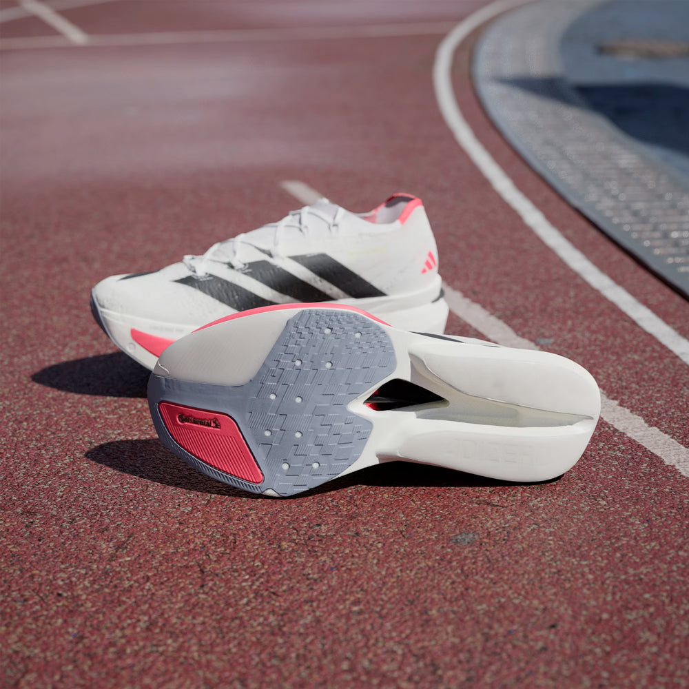 adidas Adizero Prime X 3 Strung Running Shoes Cloud White / Core Black / Lucid Red - achilles heel
