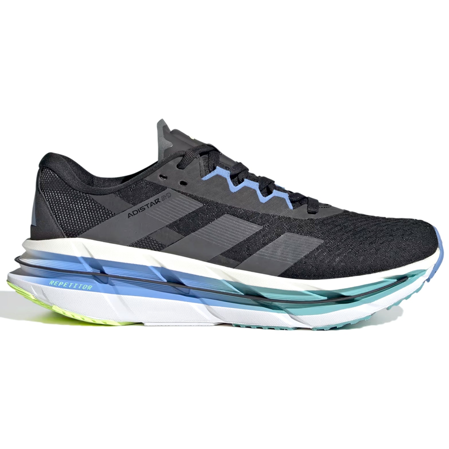 Men's Adistar BYD Running Shoes Core Black / Grey Five / Blue Fusion - Achilles Heel