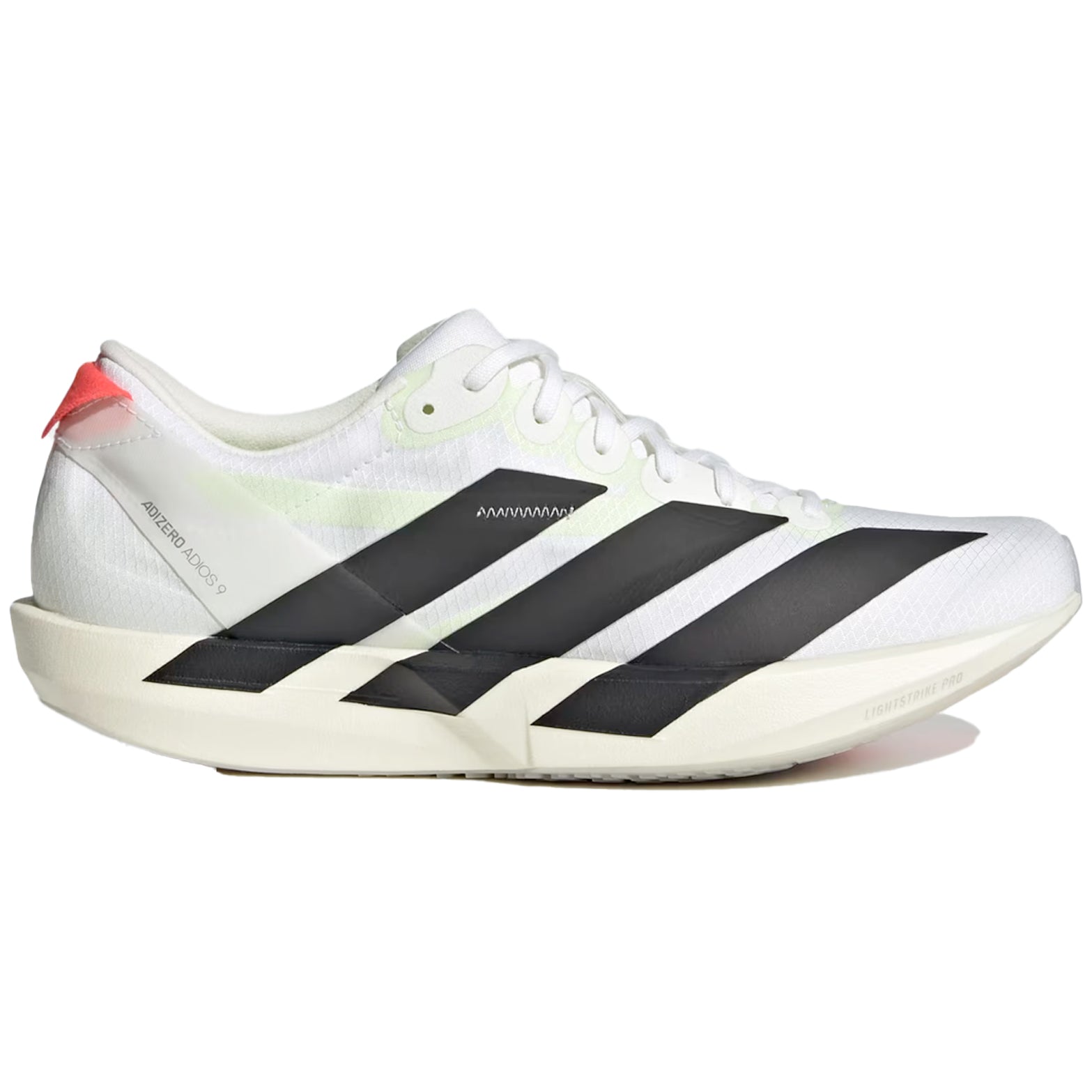 Women's Adizero Adios 9 Running Shoes Cloud White / Core Black / Lucid Red - Achilles Heel