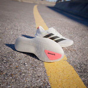 adidas Women's Adizero Adios 9 Running Shoes Cloud White / Core Black / Lucid Red - achilles heel