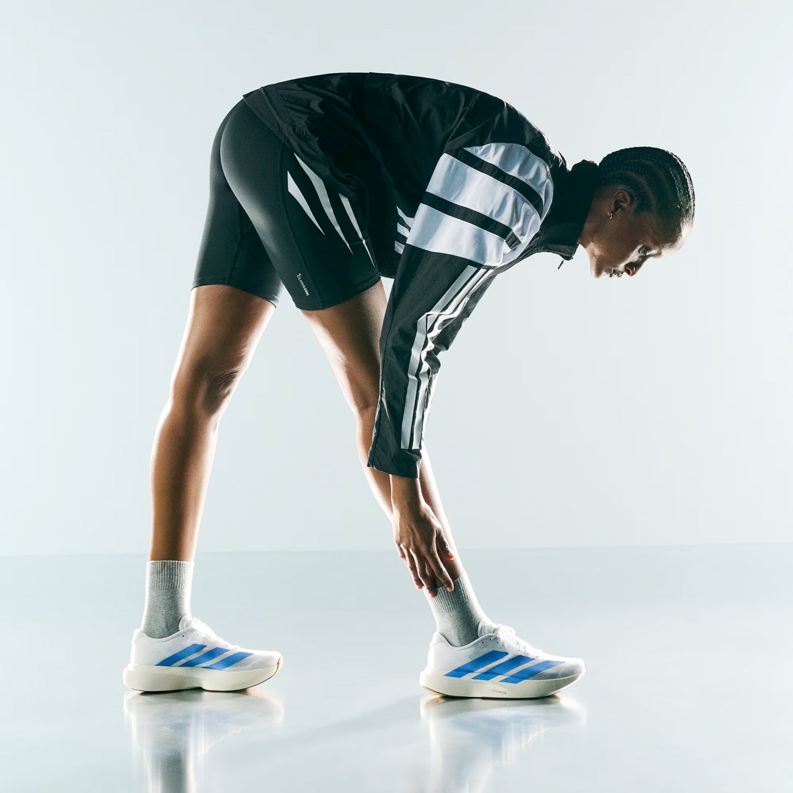 Women's Adizero EVO SL Running Shoes Cloud White / Blue Fusion / Off White - Achilles Heel