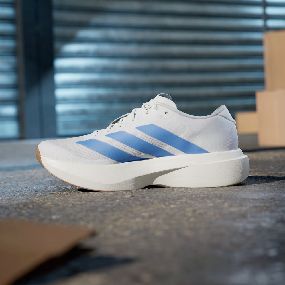 adidas Women's Adizero EVO SL Running Shoes Cloud White / Blue Fusion / Off White - achilles heel