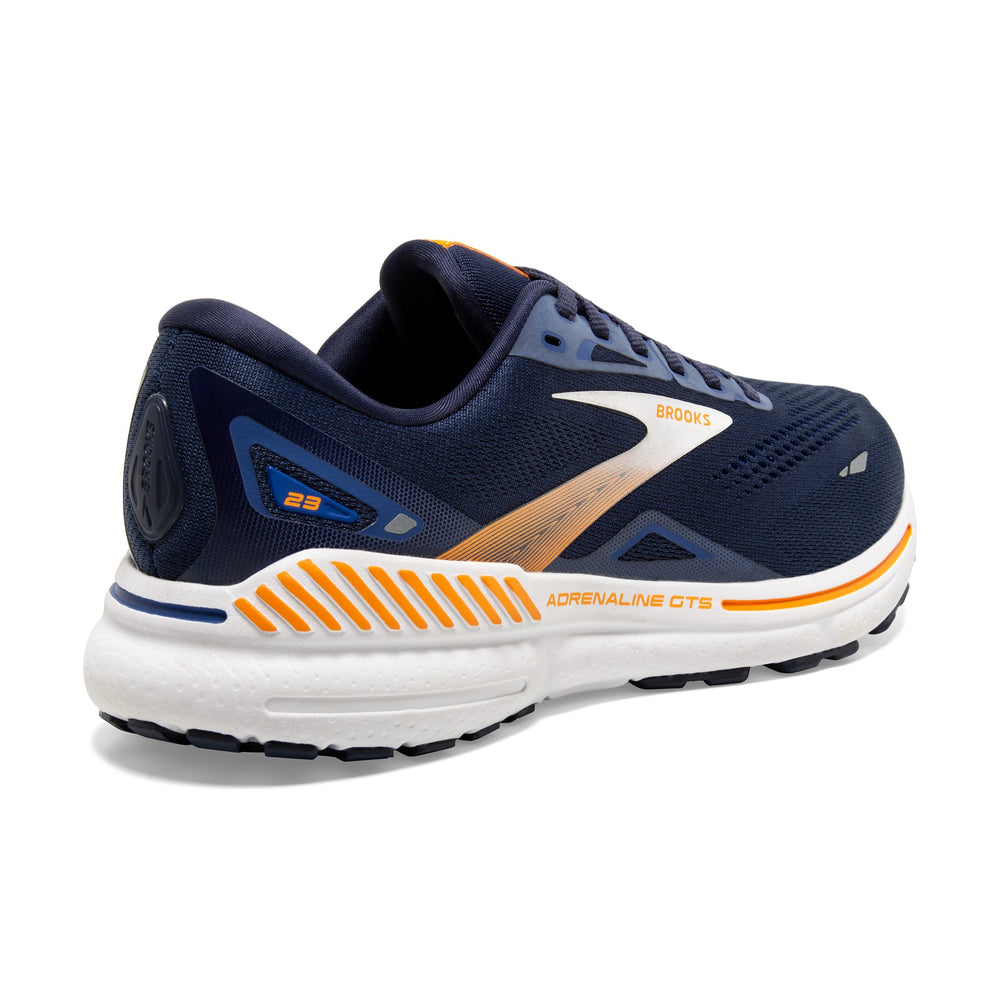 Brooks Men's Adrenaline GTS 23 Running Shoes Peacoat / Ultramarina / Orange - achilles heel