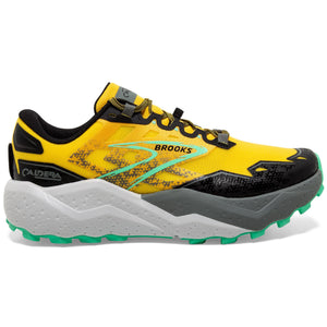 Brooks Men's Caldera 7 Trail Running Shoes Lemon Chrome / Black / Springbud - achilles heel