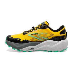 Brooks Men's Caldera 7 Trail Running Shoes Lemon Chrome / Black / Springbud - achilles heel