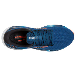 Brooks Men's Glycerin GTS 21 Running Shoes Blue Opal / Black / Nasturtium - achilles heel