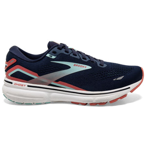 Brooks Women's Ghost 15 Running Shoes Peacoat / Canal Blue / Rose - achilles heel