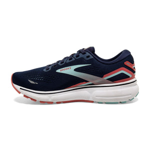 Brooks Women's Ghost 15 Running Shoes Peacoat / Canal Blue / Rose - achilles heel