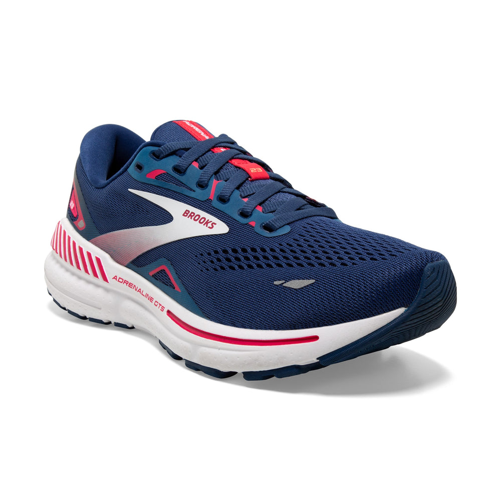 Brooks Women's Adrenaline GTS 23 Running Shoes Blue / Raspberry / White - achilles heel