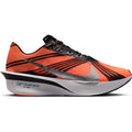 Men's Nike x DISTANCE Vaporfly 4 Running Shoes Total Orange Black White Metallic Silver outer side view showing full-length carbon fibre Flyplate with optimised ZoomX foam and DISTANCE collaboration design for elite racing performance