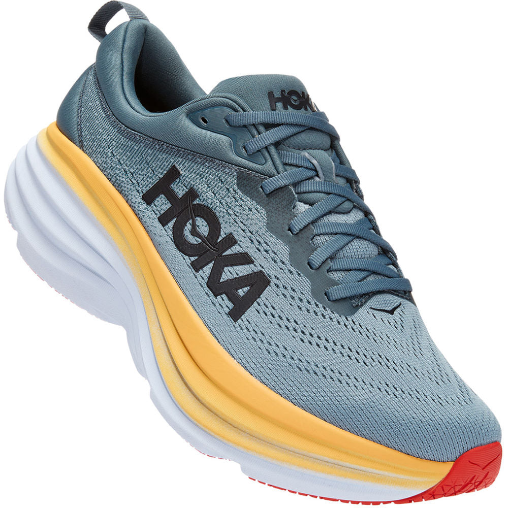 Hoka Men's Bondi 8 Running Shoes Goblin Blue / Mountain Spring - achilles heel