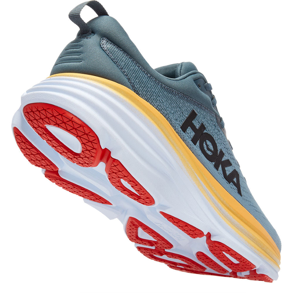 Hoka Men's Bondi 8 Running Shoes Goblin Blue / Mountain Spring - achilles heel