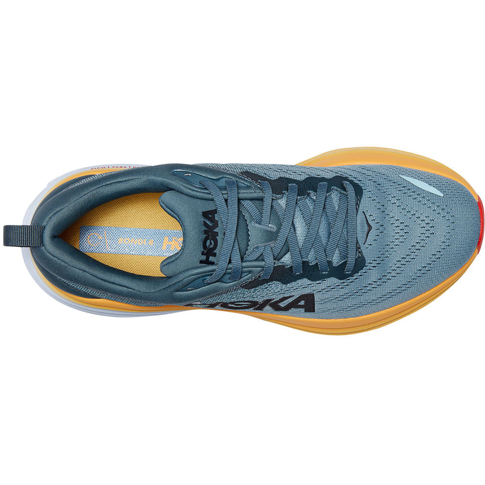 Hoka Men's Bondi 8 Running Shoes Goblin Blue / Mountain Spring - achilles heel