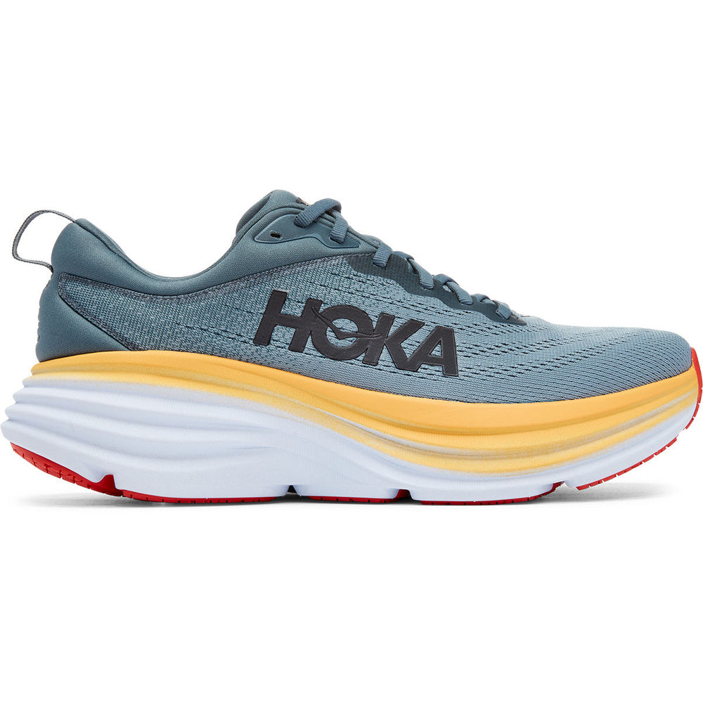Hoka Men's Bondi 8 Running Shoes Goblin Blue / Mountain Spring - achilles heel
