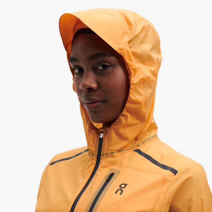 On Women's Weather Jacket Mango / Hail - achilles heel