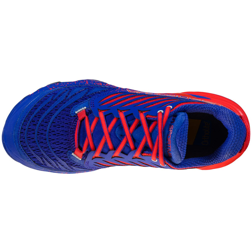 La Sportiva Women's Akasha Trail Running Shoes Royal / Cherry - achilles heel