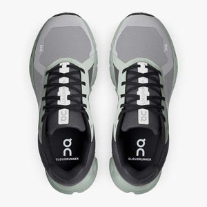 On Men's Cloudrunner Running Shoes Alloy / Moss - achilles heel