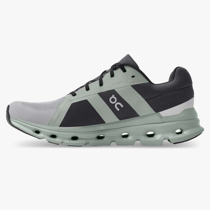 On Men's Cloudrunner Running Shoes Alloy / Moss - achilles heel