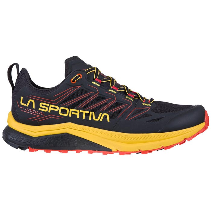 La Sportiva Men's Jackal Trail Running Shoes Black / Yellow - achilles heel