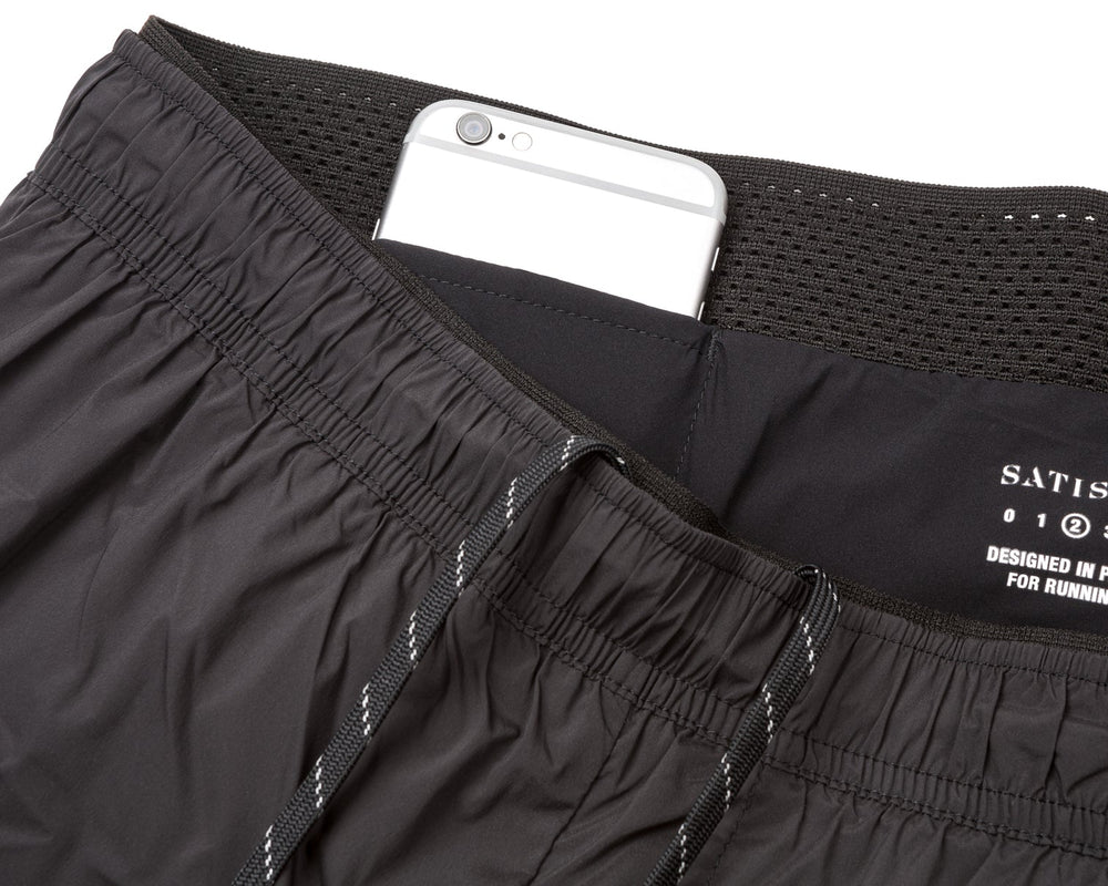Satisfy TechSilk 8 Inch Shorts Black Silk - achilles heel