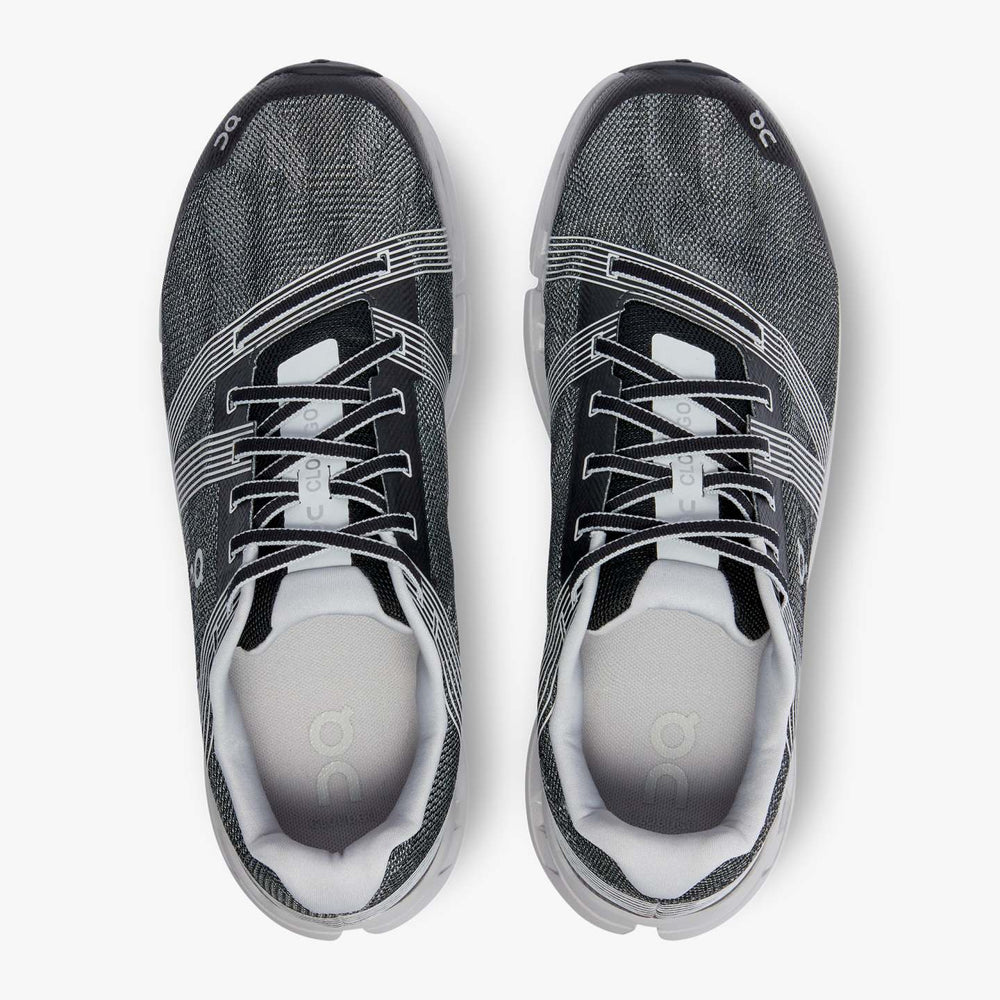 On Men's Cloudgo Running Shoes Black / Glacier - achilles heel