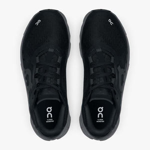 On Women's Cloudmonster Running Shoes Black / Magnet - achilles heel