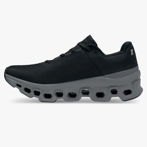 On Women's Cloudmonster Running Shoes Black / Magnet - achilles heel