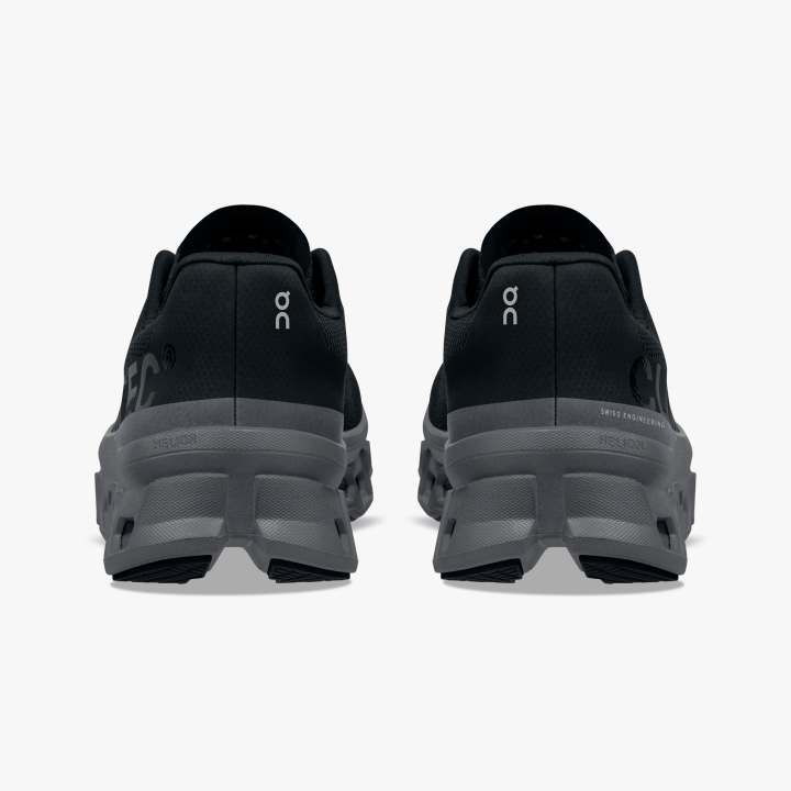 On Women's Cloudmonster Running Shoes Black / Magnet - achilles heel