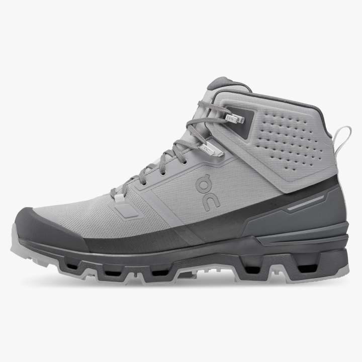 On Men's Cloudrock 2 Waterproof Walking Boots Alloy / Eclipse - achilles heel