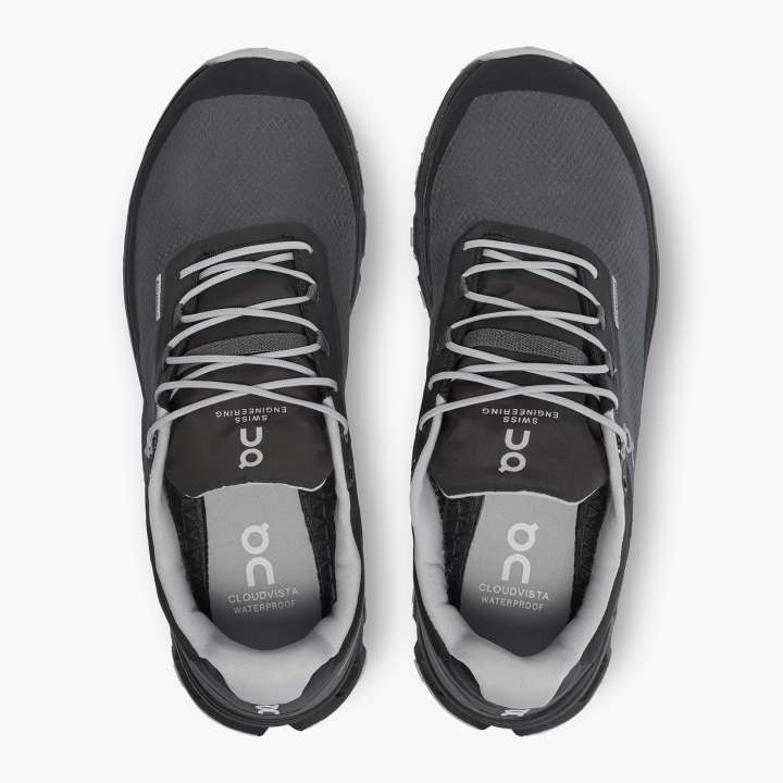 On Women's Cloudvista Waterproof Trail Running Shoes Eclipse / Black - achilles heel