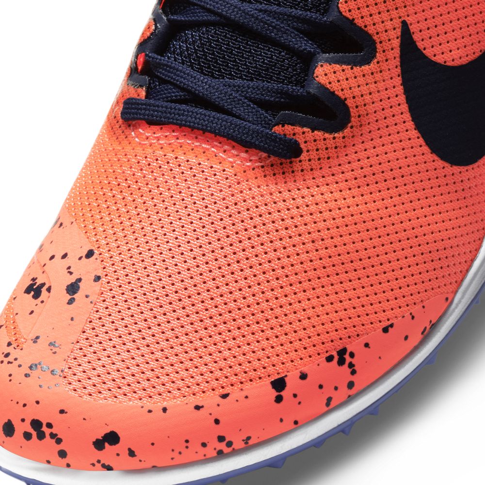 Nike Zoom Rival D 10 Running Spikes Bright Mango / Blackened Blue - achilles heel