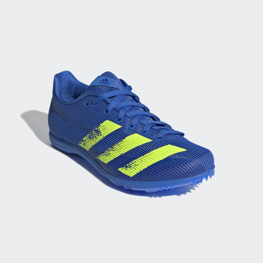 adidas Allroundstar J Running Spikes Football Blue / Solar Yellow - achilles heel