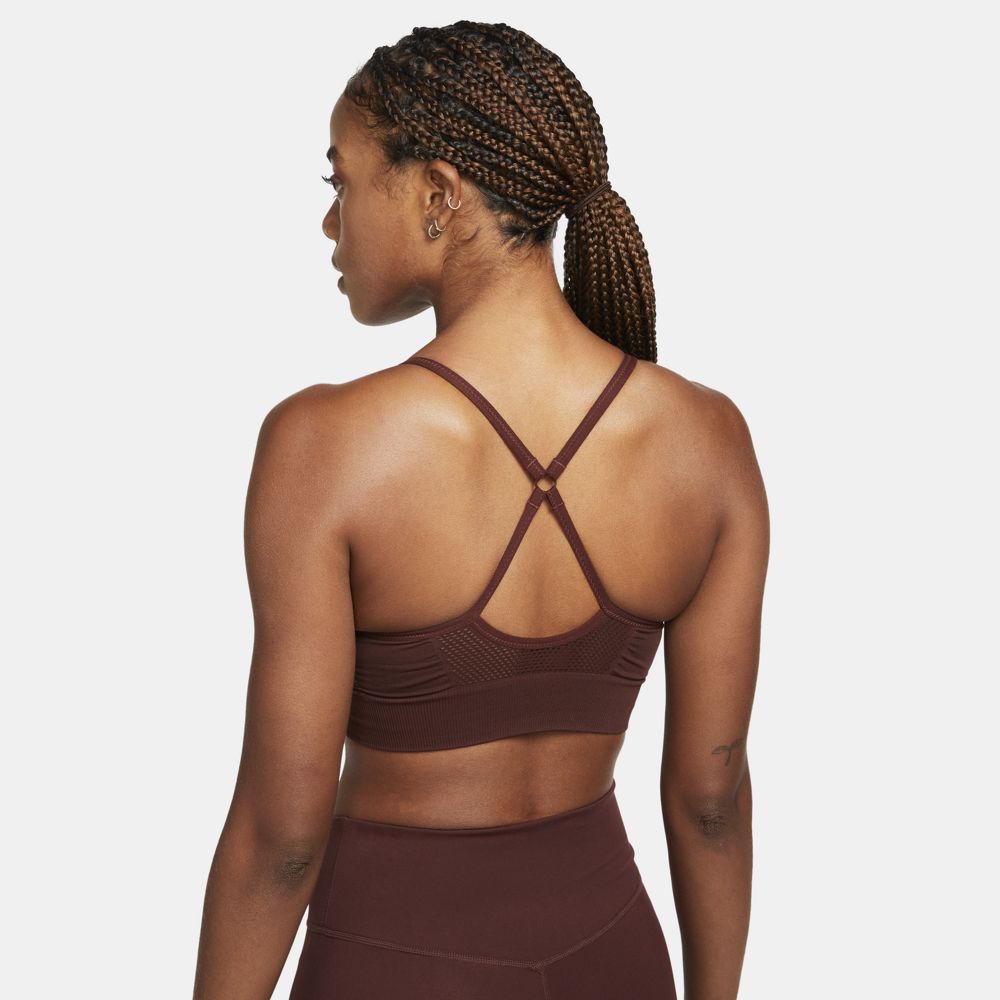 Nike Women's Indy Seamless Bra Bronze Eclipse / Dark Smoke Grey - achilles heel